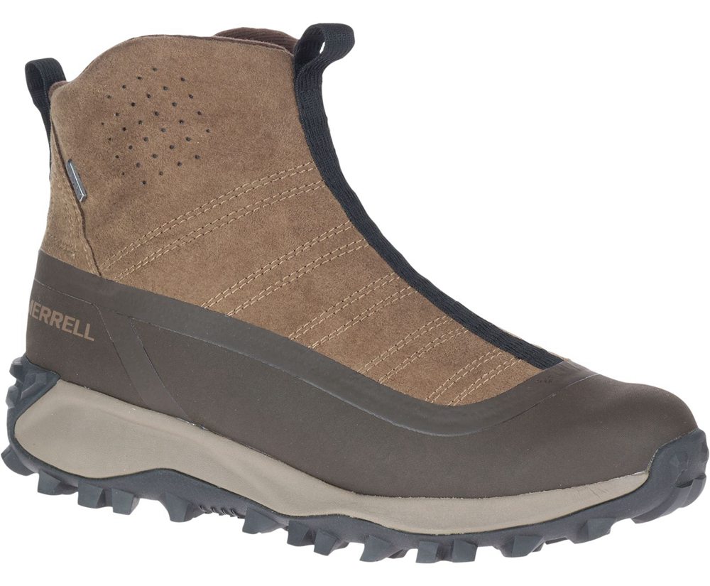 Merrell Boots Brown - Thermo Snowdrift Zip Mid Shell - Mens 16DIGHTYA